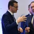 Poland's Prime Minister Mateusz Morawiecki, pictured (left) with US Secretary of State Mike Pompeo, was condemned by Jewish groups when he said holding Poland liable for restitution would hand a "posthumous victory" to Adolf Hitler