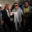 Former FARC guerrilla leader Jesus Santrich (C), was sworn in as a Colombian senator June 11, 2019 but has since disappeared after failing to appear in court to face a US extradition request over drug trafficking charges