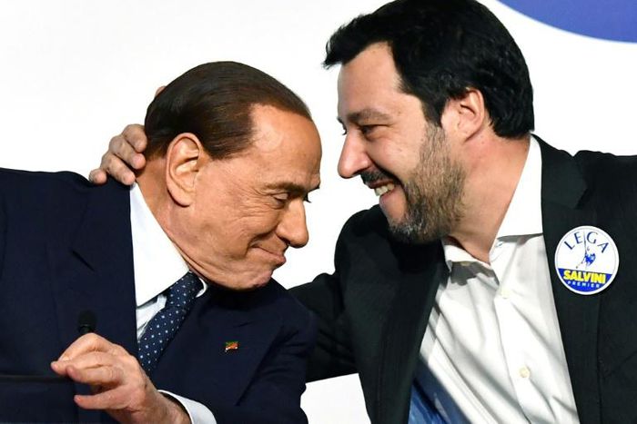 Italy's deputy PM Matteo Salvini and ex-leader Silvio Berlusconi, pictured last years, have both promoted their love of animals