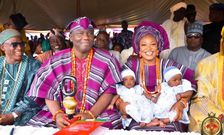 The Alaafin of Oyo, His Imperial Majesty, Oba (Engr.) Abimbola Akeem Owoade I and his queen, Ayaba Abiwunmi