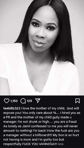 Tee Billz slams Tiwa Savage’s manager for overbooking her, keeping her from their son