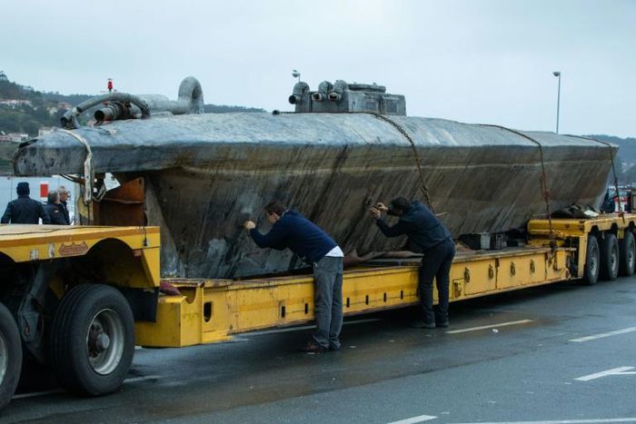 The submarine had to be floated and towed into port before they could determine how much cocaine was on board