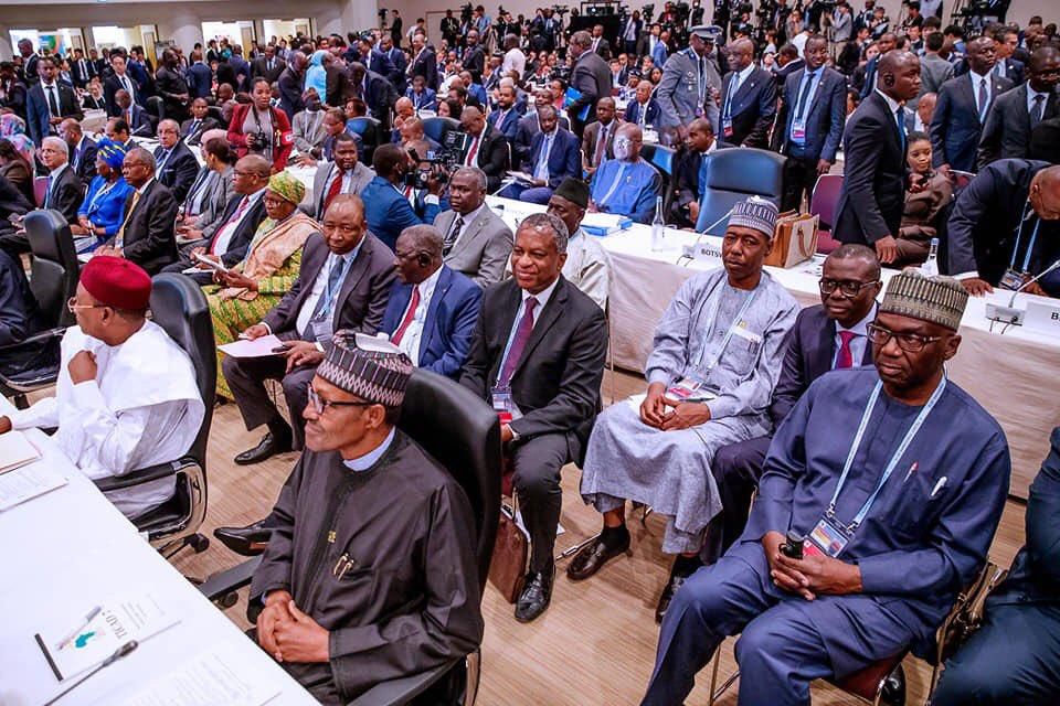 President Muhammadu Buhari at the Seventh Tokyo International Conference for African Development (TICAD7) [Twitter/@GovNigeeria]