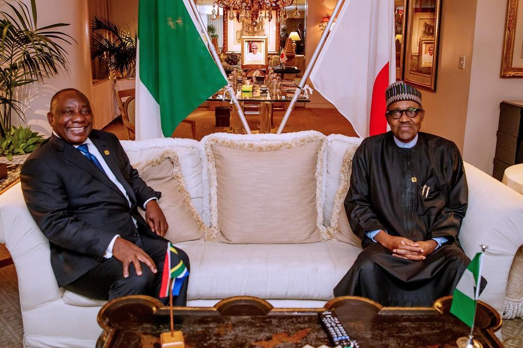 President Muhammadu Buhari and President Cyril Ramaphosa of South Africa [Twitter/@GovNigeeria]