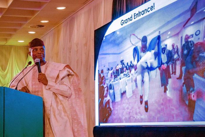 Vice President, Yemi Osinbajo at the Independence Day dinner   [Twitter/@NGRPresident]