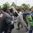 Journalists and police clash during a rally to mark World Press Freedom Day in Islamabad last year