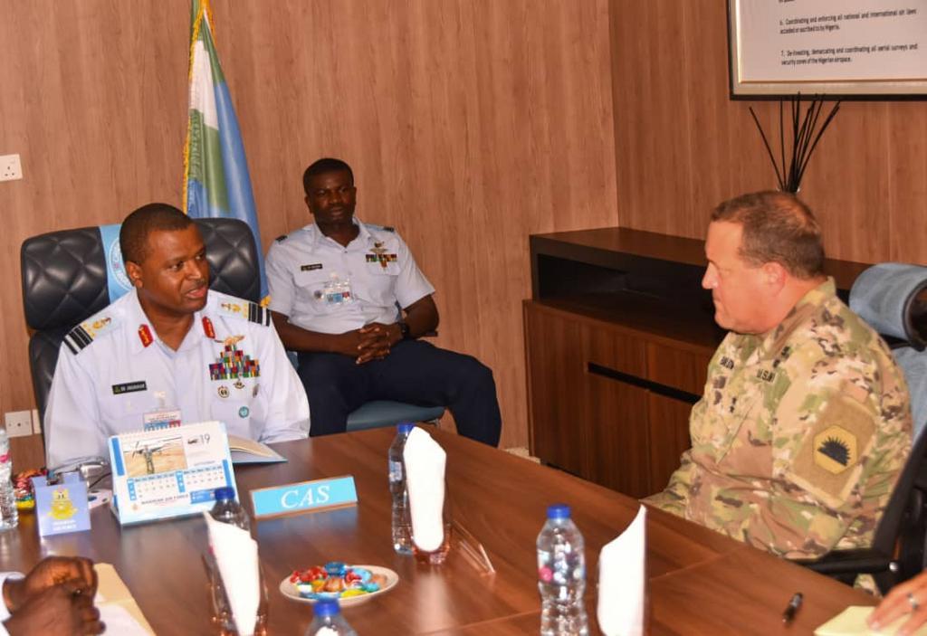 Chief of the Air Staff (CAS), Air Marshal Sadique Abubakar and the Adjutant General California National Guard, Maj.-Gen. David Baldwin  [Twitter/@NigAirForce]