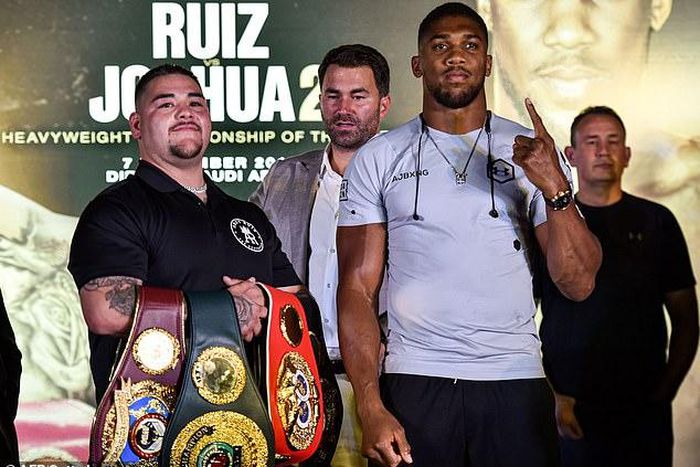Andy Ruiz Jnr and Anthony Joshua (AFP/Getty Images)