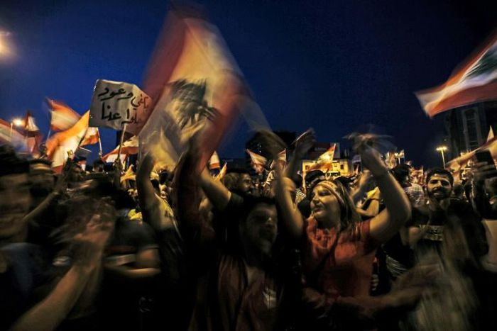 For days, hundreds of demonstrators have taken over Al-Nour Square in the heart of Tripoli for protest raves after dark in scenes unprecedented for Lebanon's relatively conservative Sunni Muslim heartland