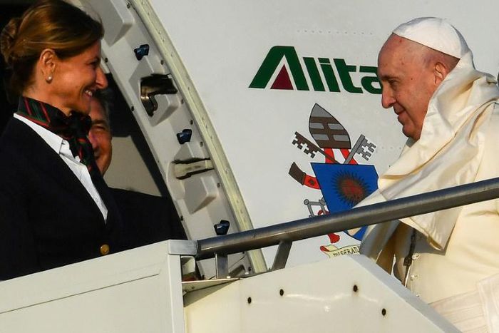 Pope Francis flew out from Rome to Maputo as part of a three-nation tour