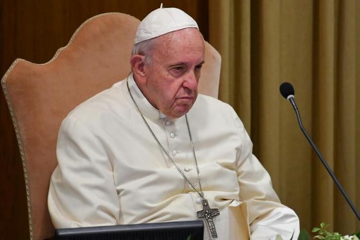 Pope Francis attends the Special Assembly of the Synod of Bishops for the Pan-Amazon Region which is debating whether to create official roles for lay women helping with church functions in remote regions of the world