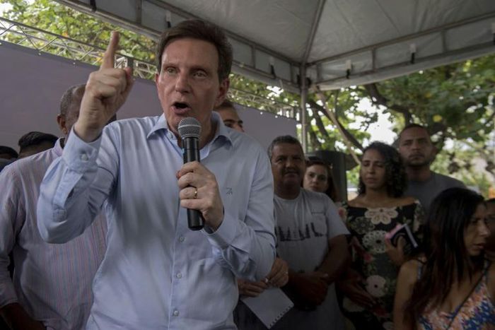 Rio de Janeiro's Mayor Marcelo Crivella, shown in this March 17, 2018 photo, ordered the comic book pulled from sale because of its "sexual content for minors"