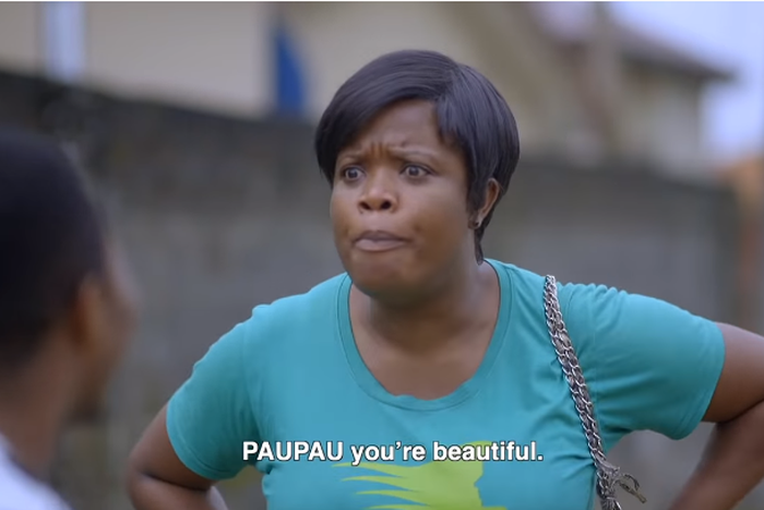 Pauline finds love in the sight of Olamilekan in Aiyetoro. [YouTube/ScenOne TV]