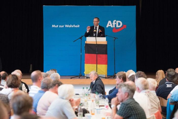 Alternative for Germany (AfD) candidates campaigning in Saxony where they are expected to make huge gains in next week's election