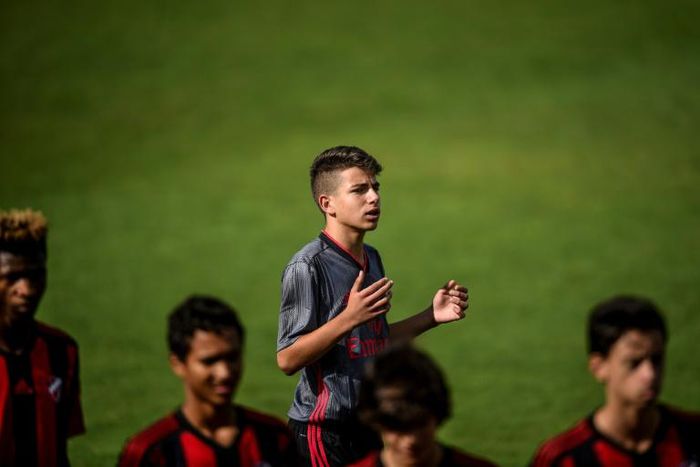 Benfica's midfilder Pedro Pato, 14, trains with the U-15 squad at the club's Football Academy in Seixalfootball stars.