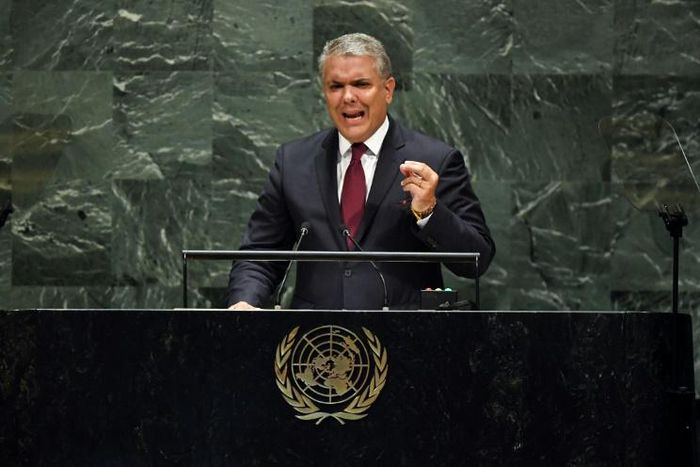 Colombia's president put the UN on alert about alleged Venezuelan misdeeds -- but the captions were wrong
