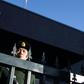 A Chinese police officer stands guard at the Australian embassy in Beijing