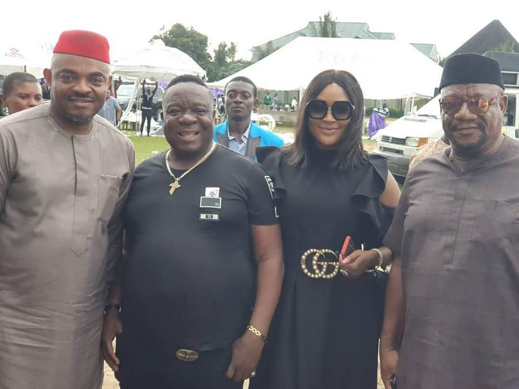 Emeka Rollas, John Okafor aka Mr Ibu, Uche Elendu and Alex Usifo at the AGN national elections. [Instagram/ucheelendu]