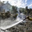 Firefighters battle to control the Maria Fire in Santa Paula, California on November 2, 2019