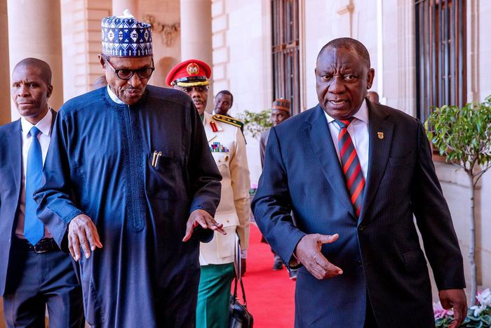 President Muhammadu Buhari and his South African counterpart, Cyril Ramaphosa  [Twitter/@NigeriaGov]