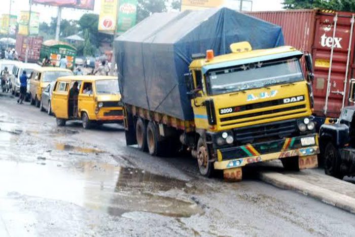 One of the bad roads in Lagos. (Phenomenal)