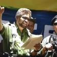 Former senior commander of the dissolved FARC rebel group Ivan Marquez (L) and fugitive rebel Jesus Santrich (R) are pictured in a video published on August 29, 2019 announcing their return to arms