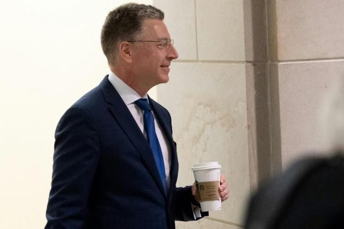 Former US Special Representative to Ukraine Kurt Volker arrives for a deposition with the House Intelligence Committee on Capitol Hill in Washington, DC