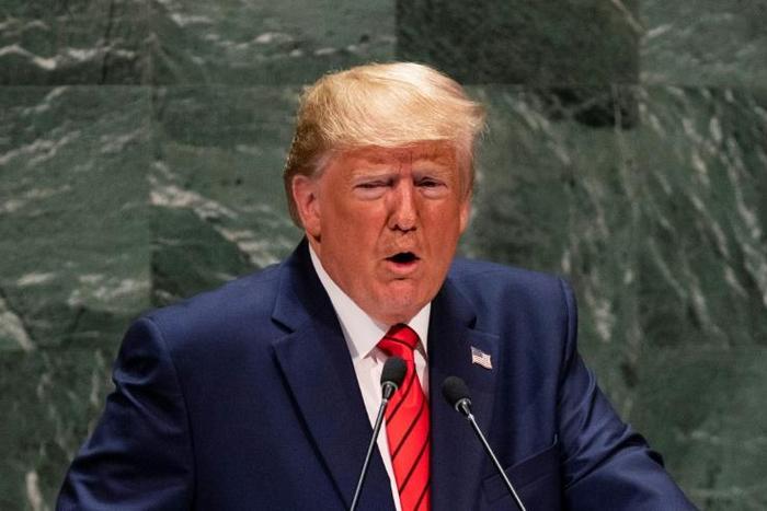 US President Donald Trump speaks during the 74th Session of the United Nations General Assembly at UN Headquarters in New York, September 24, 2019