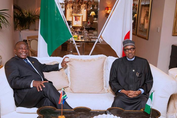 President Muhammadu Buhari and President Cyril Ramaphosa of South Africa [Twitter/@GovNigeeria]