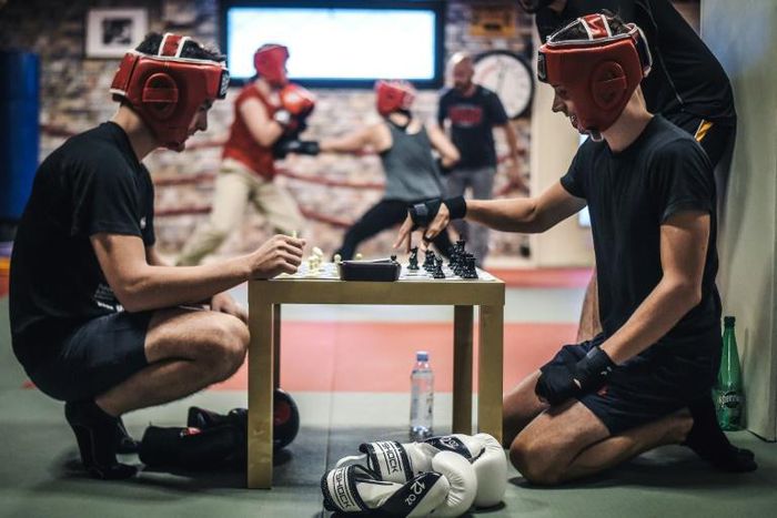 Chessboxers in training in Paris, converts to a sport born out of Enki Bilal's comic book 'Cold Equator'