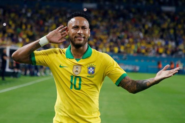 A woman who accused Brazilian football star Neymar -- seen here celebrating after scoring against Colombia during their international friendly football match in Miami, Florida on September 6, 2019 -- of rape is facing extortion and slander charges