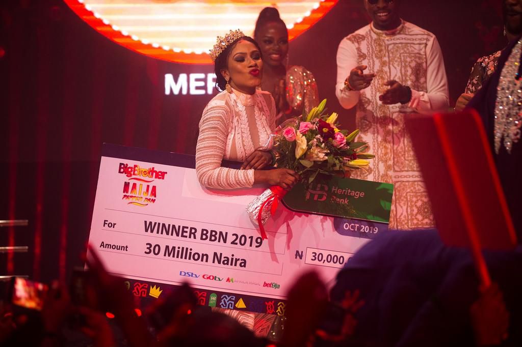 Mercy has emerged the winner of the BBNaija 2019 tagged Pepper Dem after spending 99 days in the house. [Multichoice]