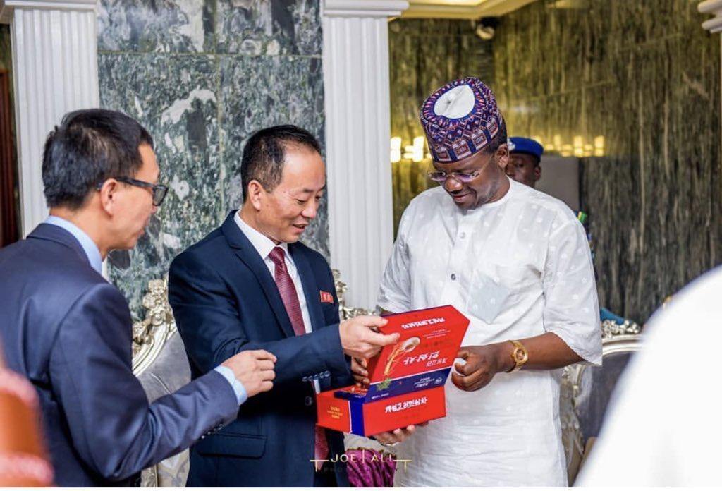 Korean ambassador Mr Jong Tong Chol, he expressed his governments appreciation of the release of Dr Jena Sunail a Korean doctor held captive by bandits [Twitter/@Bellomatawalle]