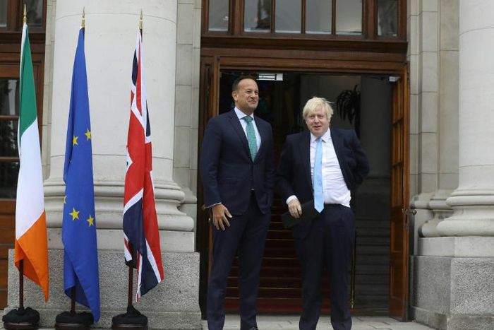 Leo Varadkar and Boris Johnson, seen last month in Dublin, will meet once again as time runs out to sign off on any agreement ahead of next week's EU summit with Johnson insisting Britain will leave the bloc at month's end come what may