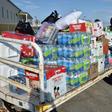 Hurricane relief aid being unloaded in Freeport, Grand Bahama island