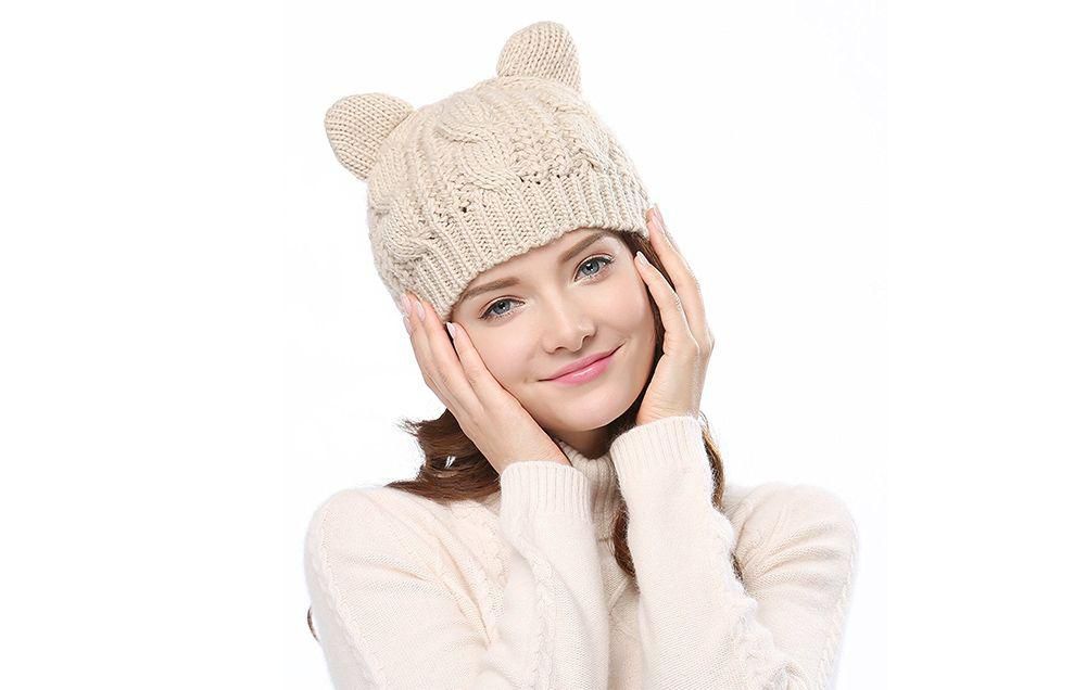 Bellady Hat Cat Ear Crochet Braided Knit Cap