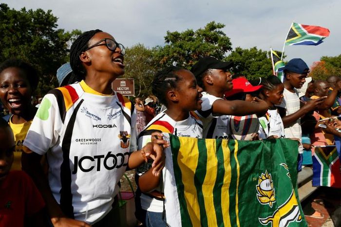 Soweto Rugby School Academy's girl players await the return of their Springbok heroes after winning the World Cup