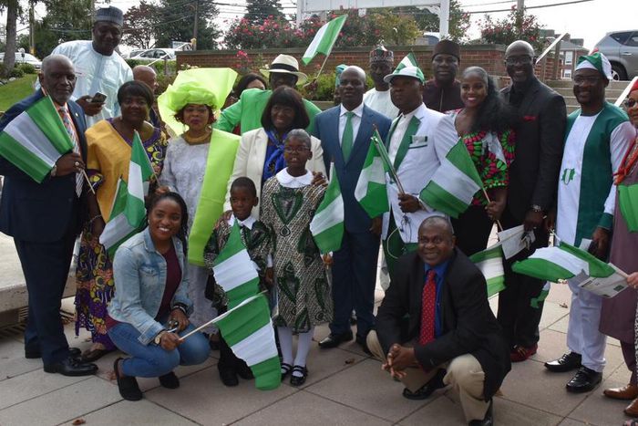 Hempstead Senior Councilwoman, Dorothy Goosby (5th left); Consul General of Nigeria in New York, Mr Benaoyagha Okoyen (in green tie), and others at the occasion.  [NAN]