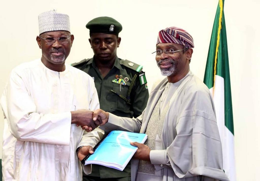 Speaker House of Representatives, Hon. Femi Gbajabiamila received the leadership of the Centre for Legislative Engagement headed by Prof Attahiru Jega.  [Twitter/@Femi Gbaja]
