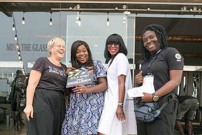 Funke Akindele-Bello wraps up shoot of Mo Abudu's 'Your Excellency' [Instagram/Funkejenifaakindele]