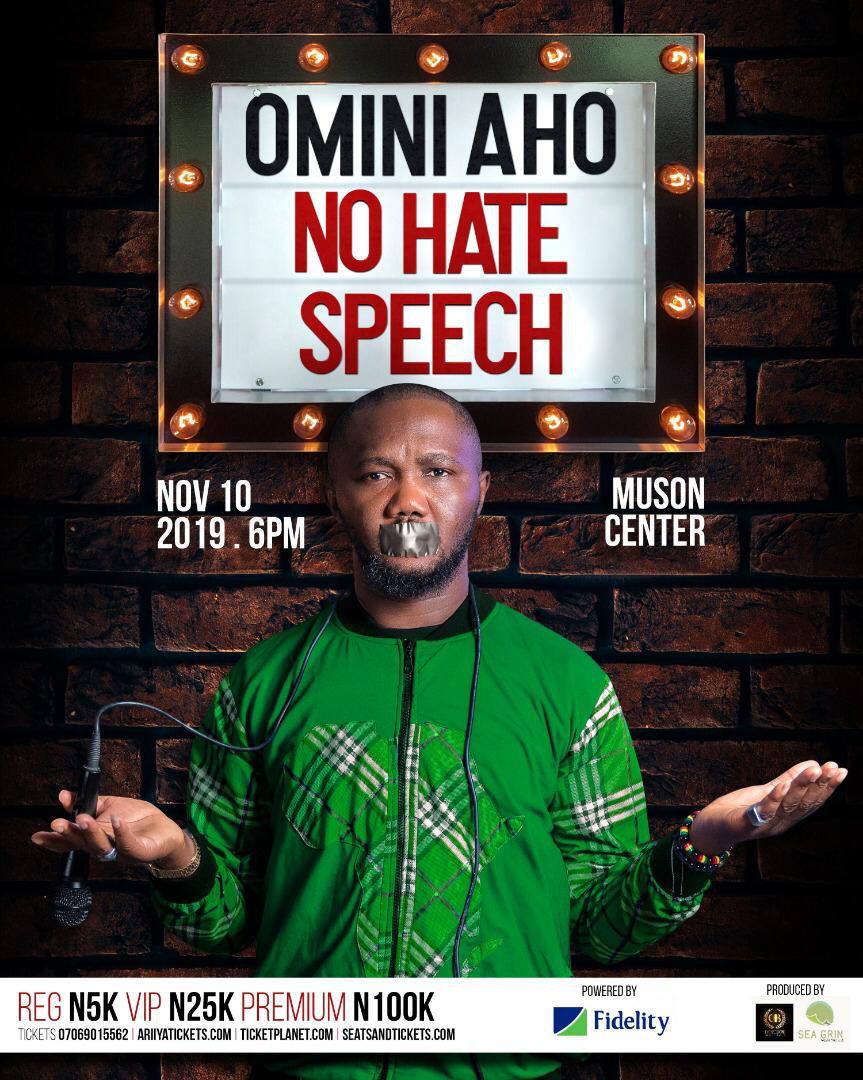Ace comedian, Omini, presents maiden show "No Hate Speech"