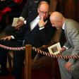 Prince Albert II of Monaco, left, with the principality's justice minister Laurent Anselmi, whose dismissal was announced Tuesday