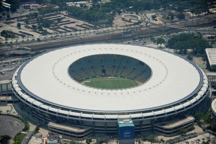An aerial view of Rio de Janeiro's Maracana stadium -- taken in 2016 -- which has been chosen to host the 2020 Copa Libertadores final
