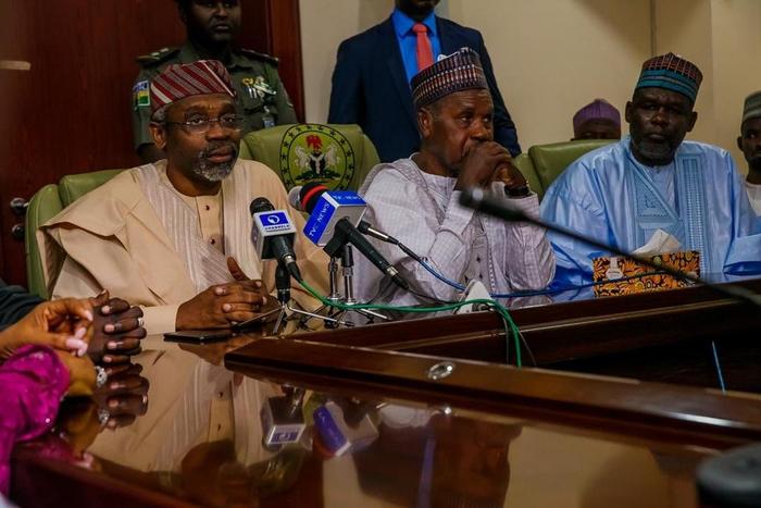 The Speaker of House of Representatives, Hon. Femi Gbajabiamila and Katsina state governor, Aminu Bello Masari during the former's visit to the state over security challenges.  [Twitter/@femigbaja]