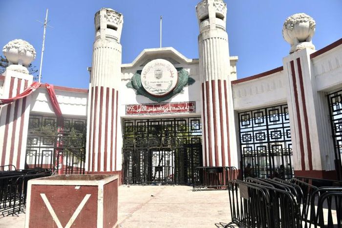 Algiers' August-20 Stadium where five young people were killed and dozens more injured in a stampede at a packed rap concert, is pictured in August 2019