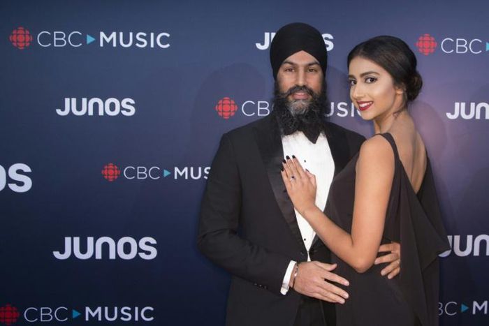 Canada's New Democratic Party leader Jagmeet Singh and Gurkiran Kaur are seen in Vancouver in 2018