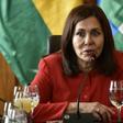 Bolivian Foreign Minister Karen Longaric speaks during a news conference in La Paz on November 28, 2019