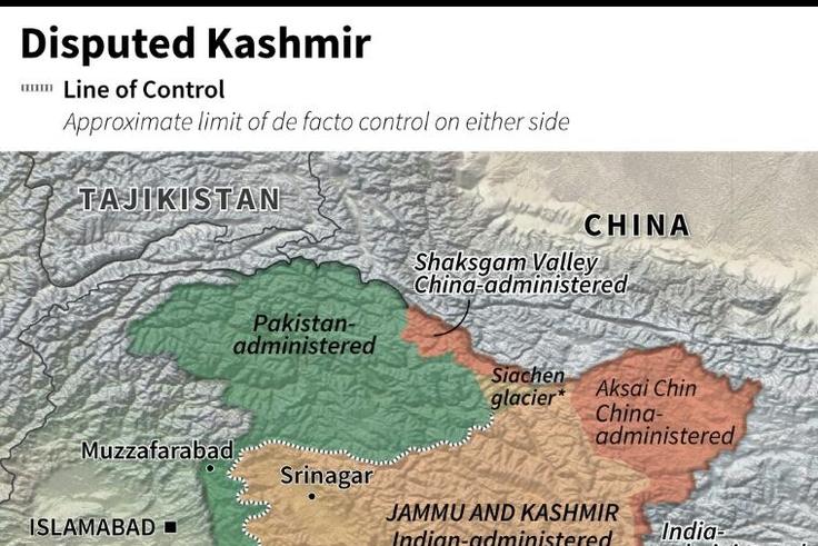 Map of disputed Kashmir