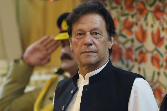 Pakistan's Prime Minister Imran Khan spoke in Muzaffarabad, capital of Pakistan-administered Kashmir, as tensions skyrocketed between Islamabad and Delhi