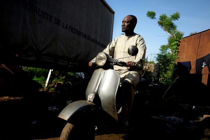It's love: Seydou Seck and his cherished Vespa